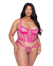 Load image into Gallery viewer, Bubblegum Heart 2-Piece Bustier Set