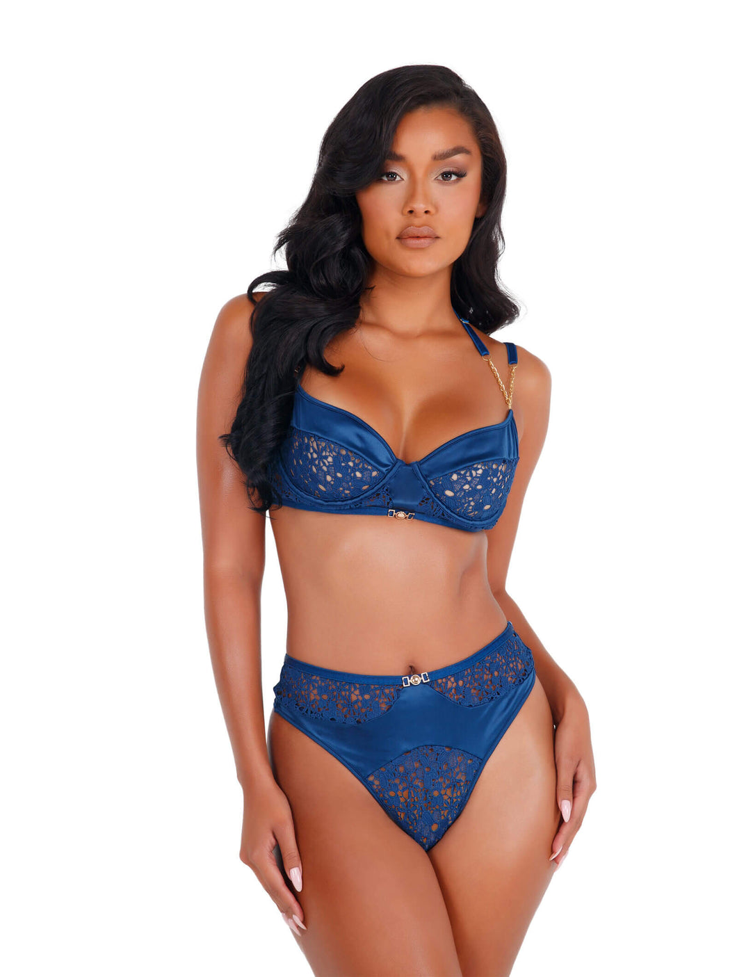 Rania 2pc Satin & Lace Bralette Set