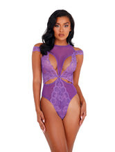 Load image into Gallery viewer, Lace &amp; Mesh Cutout Teddy
