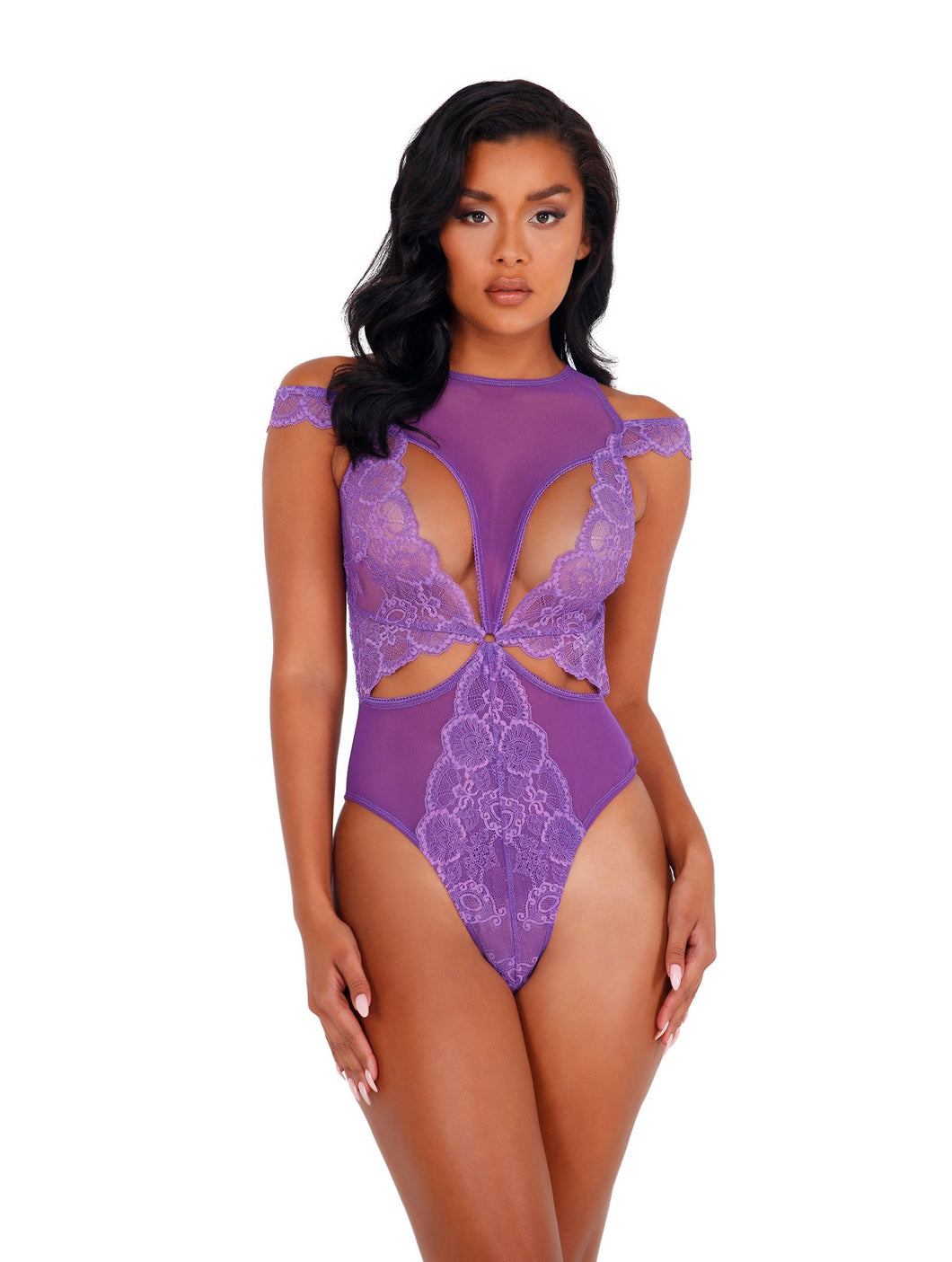 Lace & Mesh Cutout Teddy