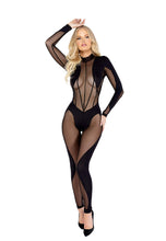 Load image into Gallery viewer, Diallo Sheer Mesh Detailed Jumpsuit with Zipper Closure
