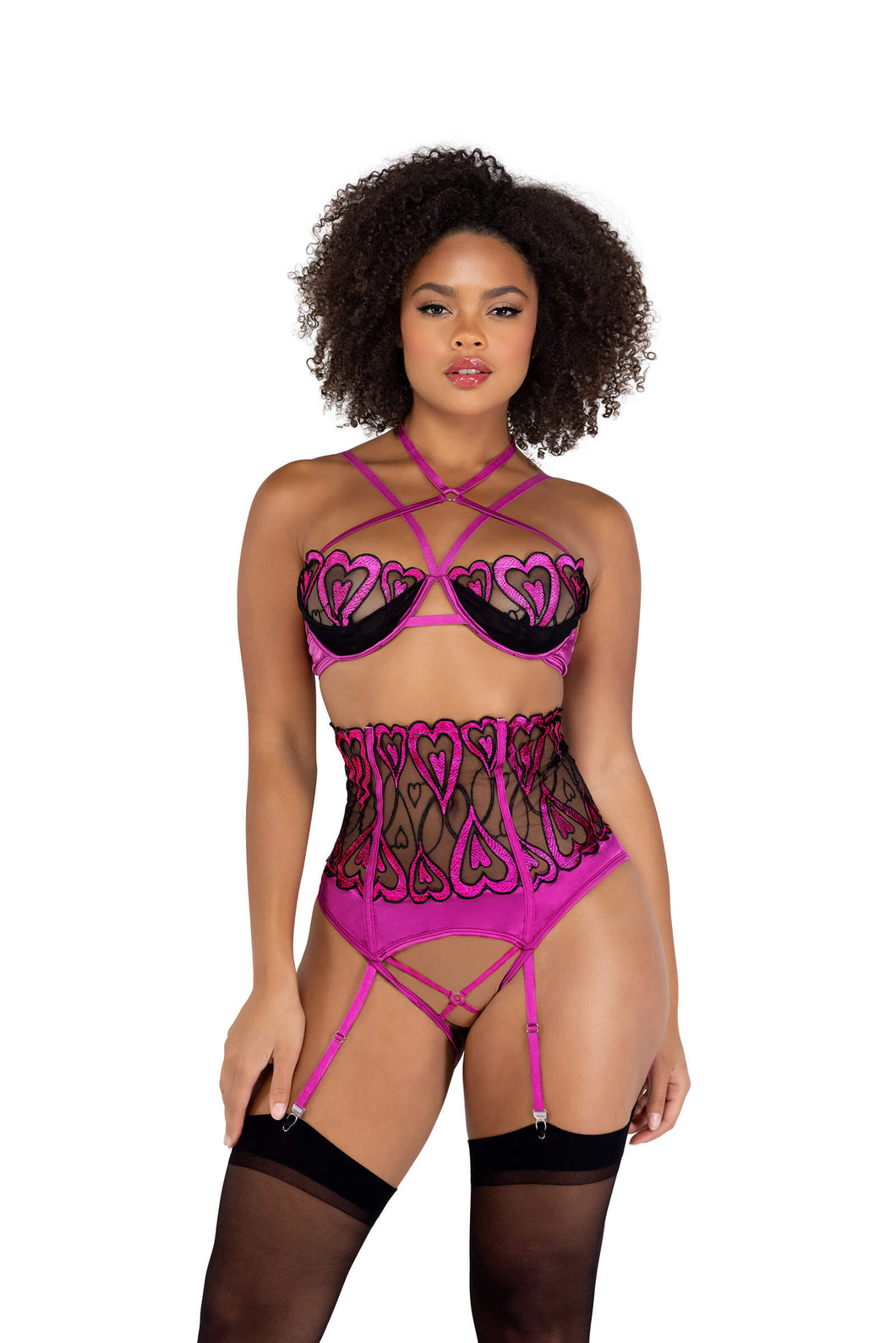 Nia 2PC Sweetheart Crotchless Bra set