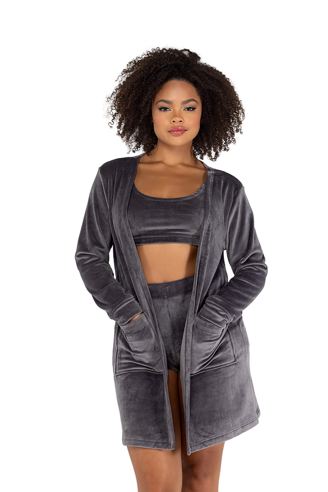 Aadan Super Soft & Cozy Velour Robe with Pockets